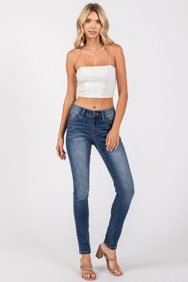 Women's Low Waist Shaping Skinny Plus Stretch Fabric Vintage Street Wear Skinny Stretch Butt Lifting Jeans