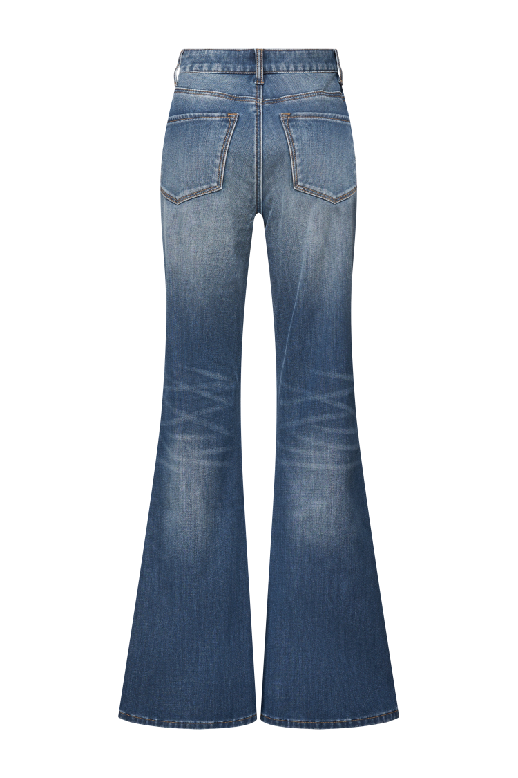 High Waisted Slim Flare Jeans