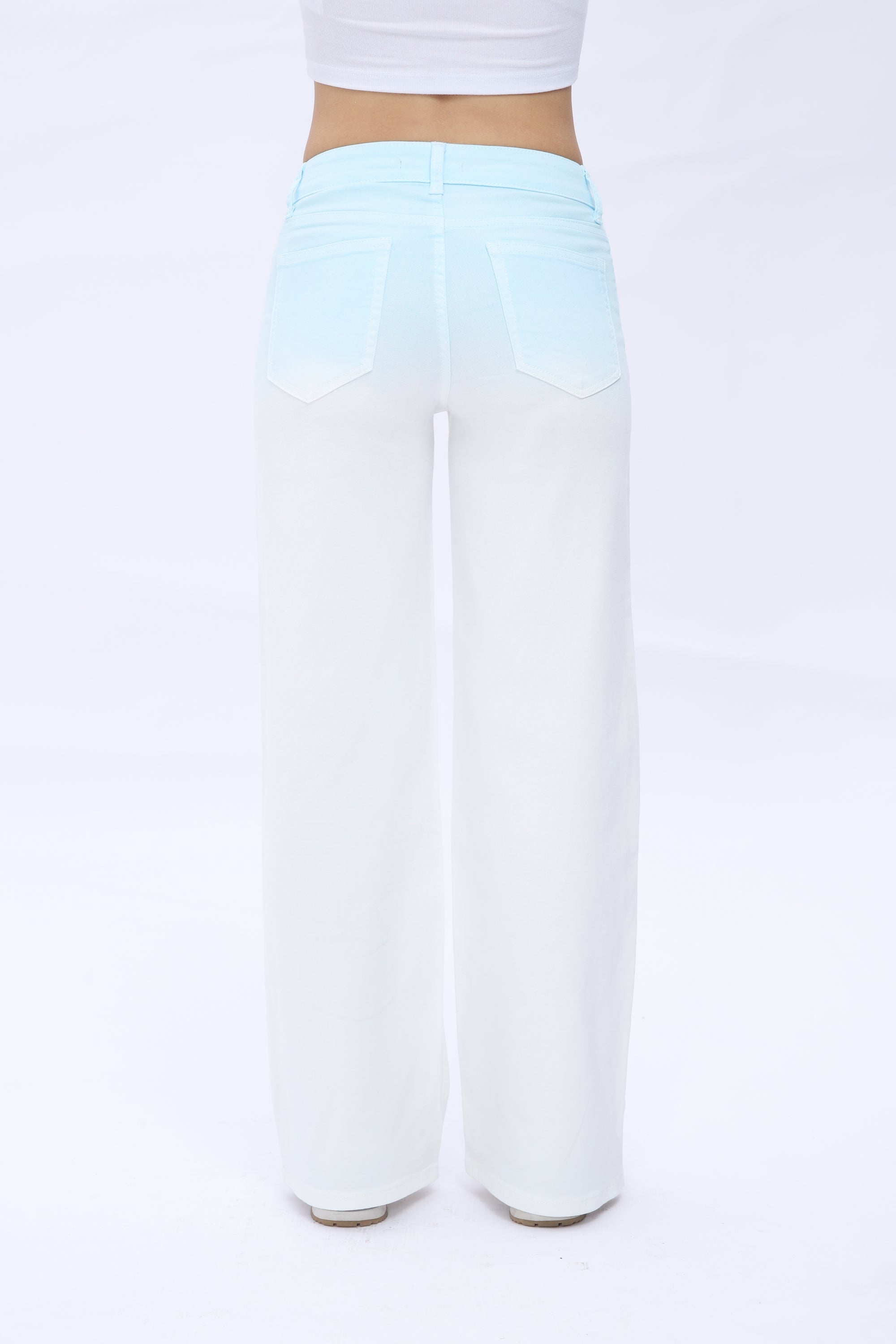 ONESO Mid-Low Rise Baggy Jeans Wide Leg for Women Stretchy Bottom Lady Basic Comfortable Denim