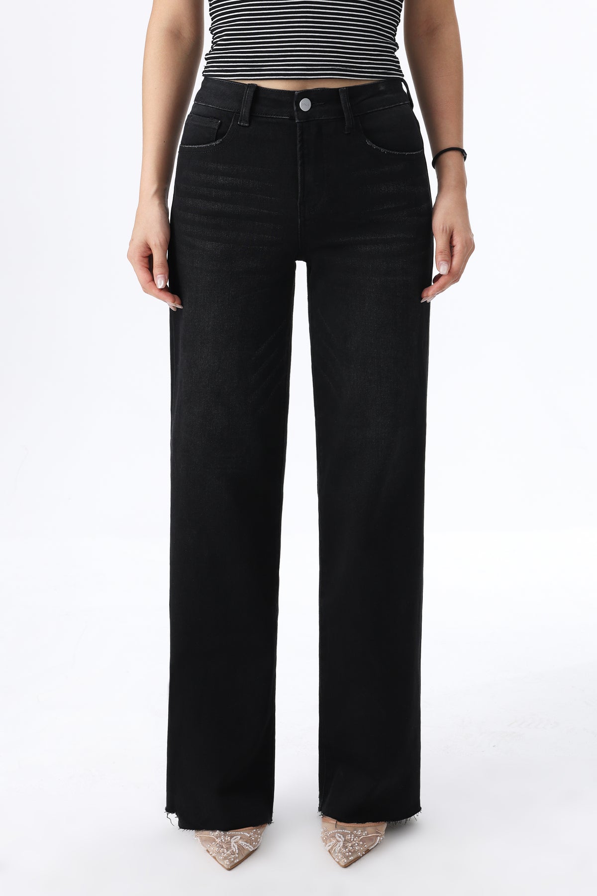 ONESO Versatile High Rise Wide Leg Jeans