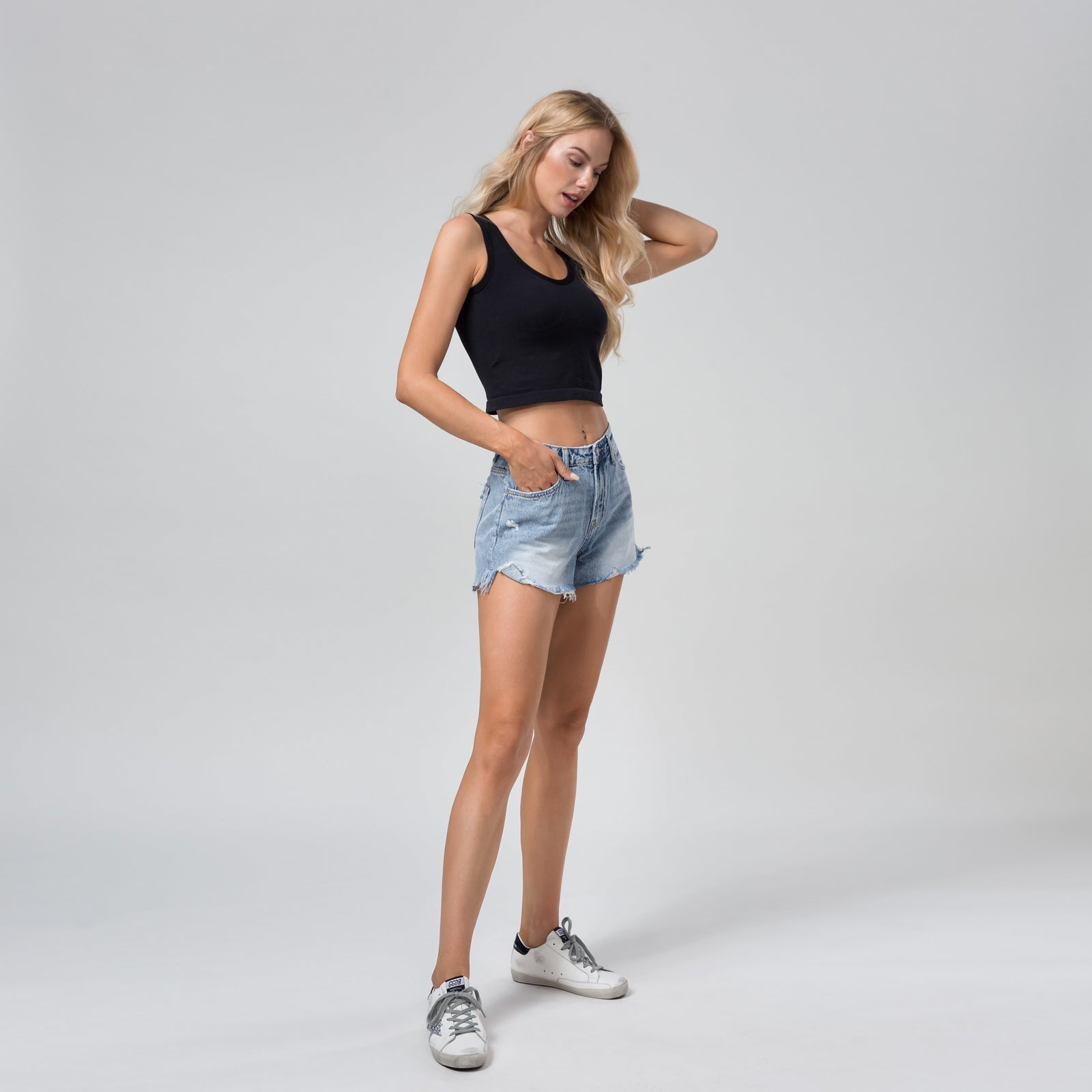 ONESO Women Denim High Rise Distressed Ripped Casual Summer Hot Short Pants Jeans