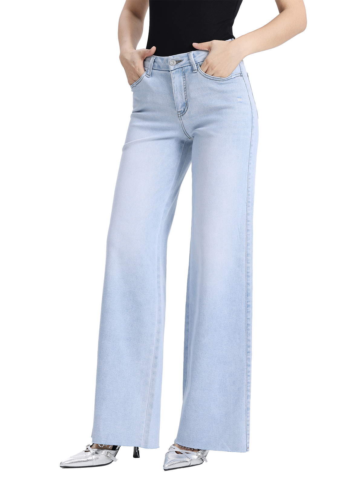 ONESO Classic Mid Rise Wide Leg Jeans