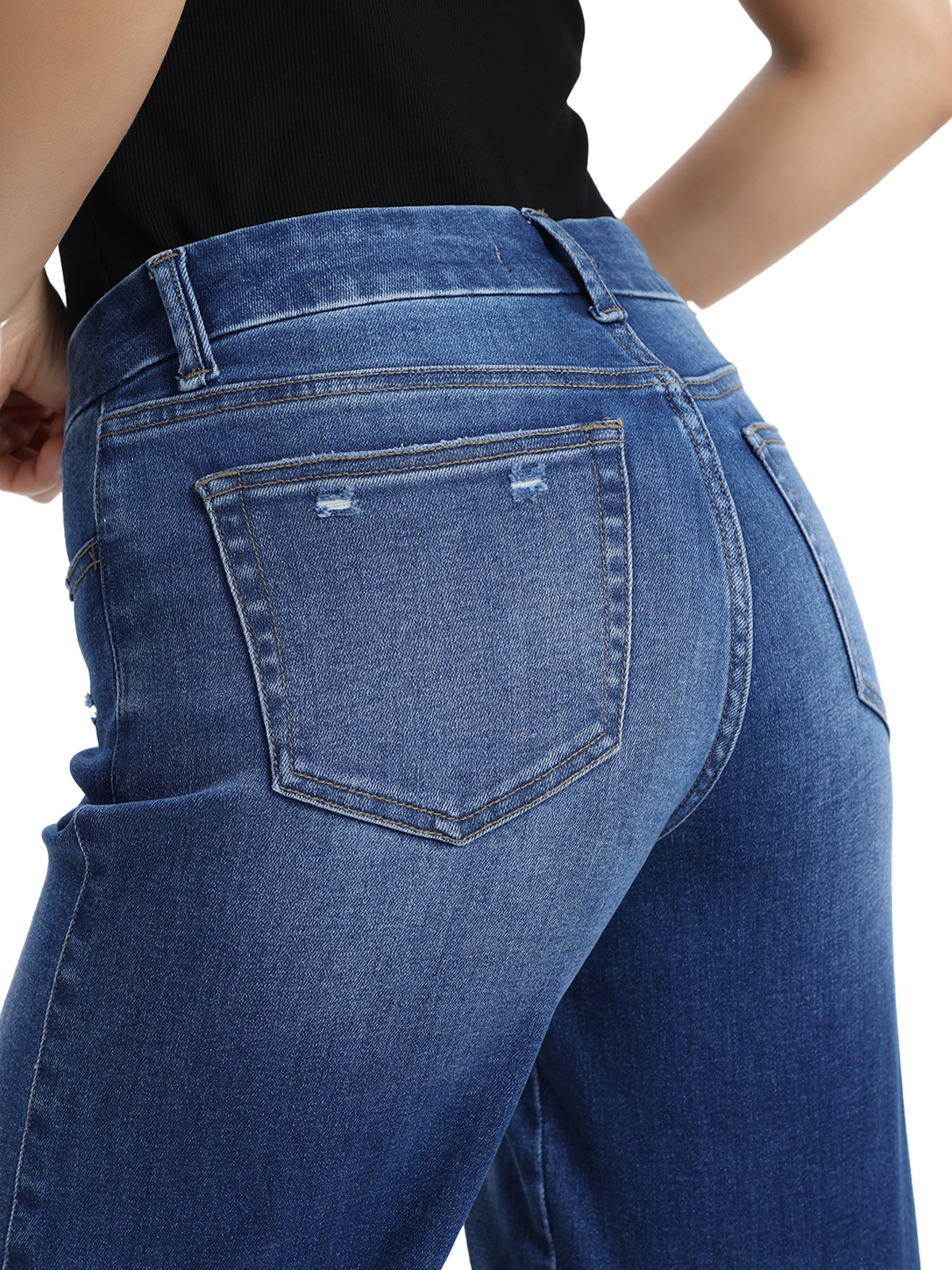 ONESO Women Mid Rise Vintage Wide Leg Jeans