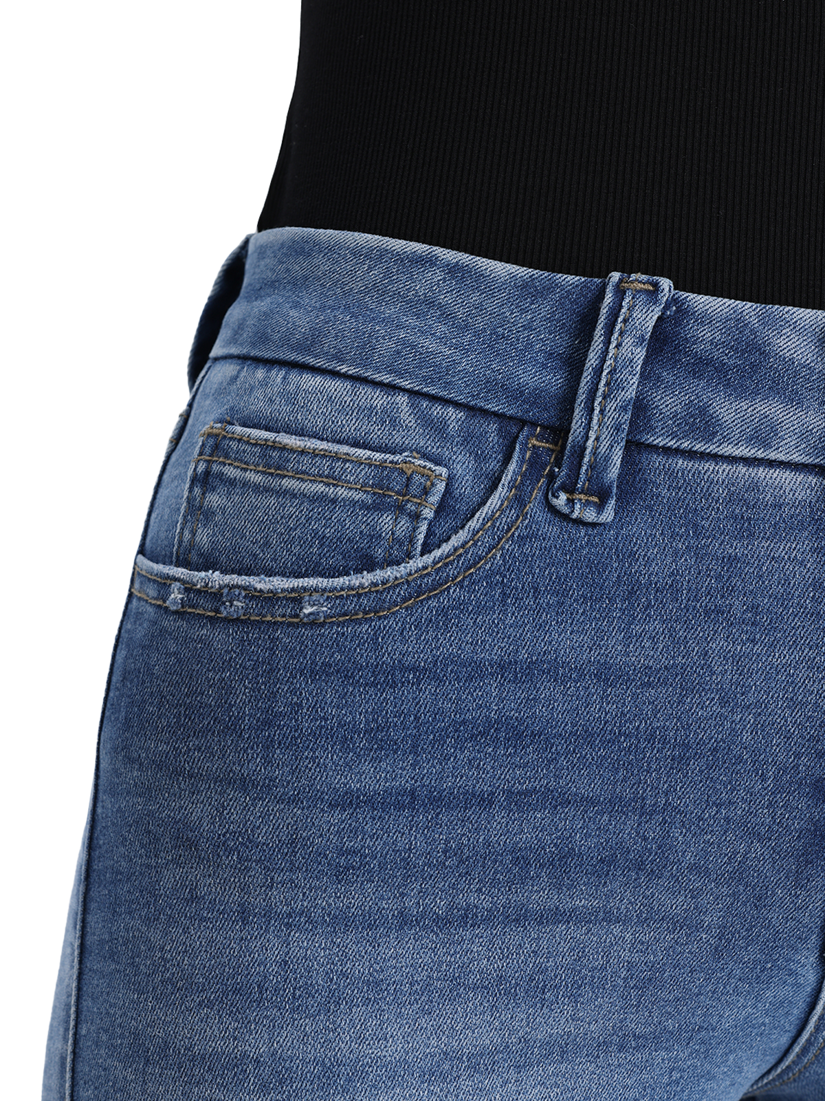 ONESO Stretchy Wide Leg BBL Baggy Jeans Mid-Low Waist Distressed Raw Hem Denim Pants