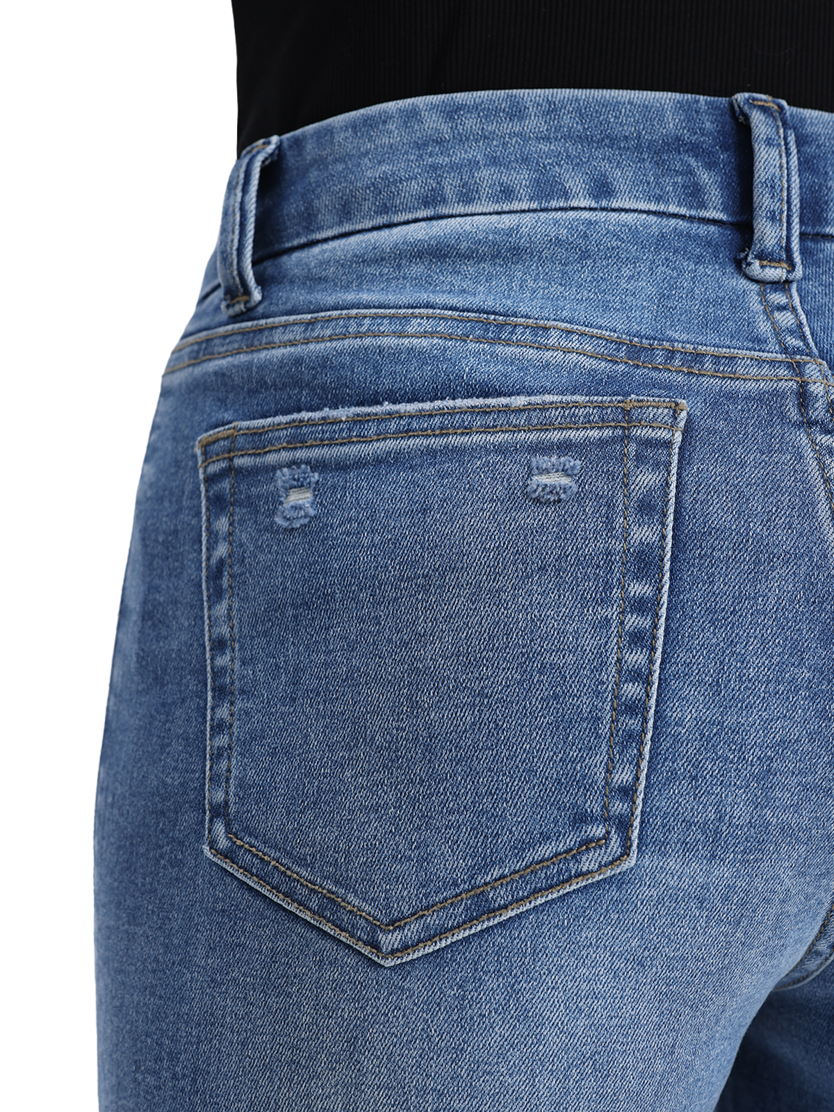 ONESO Stretchy Wide Leg BBL Baggy Jeans Mid-Low Waist Distressed Raw Hem Denim Pants