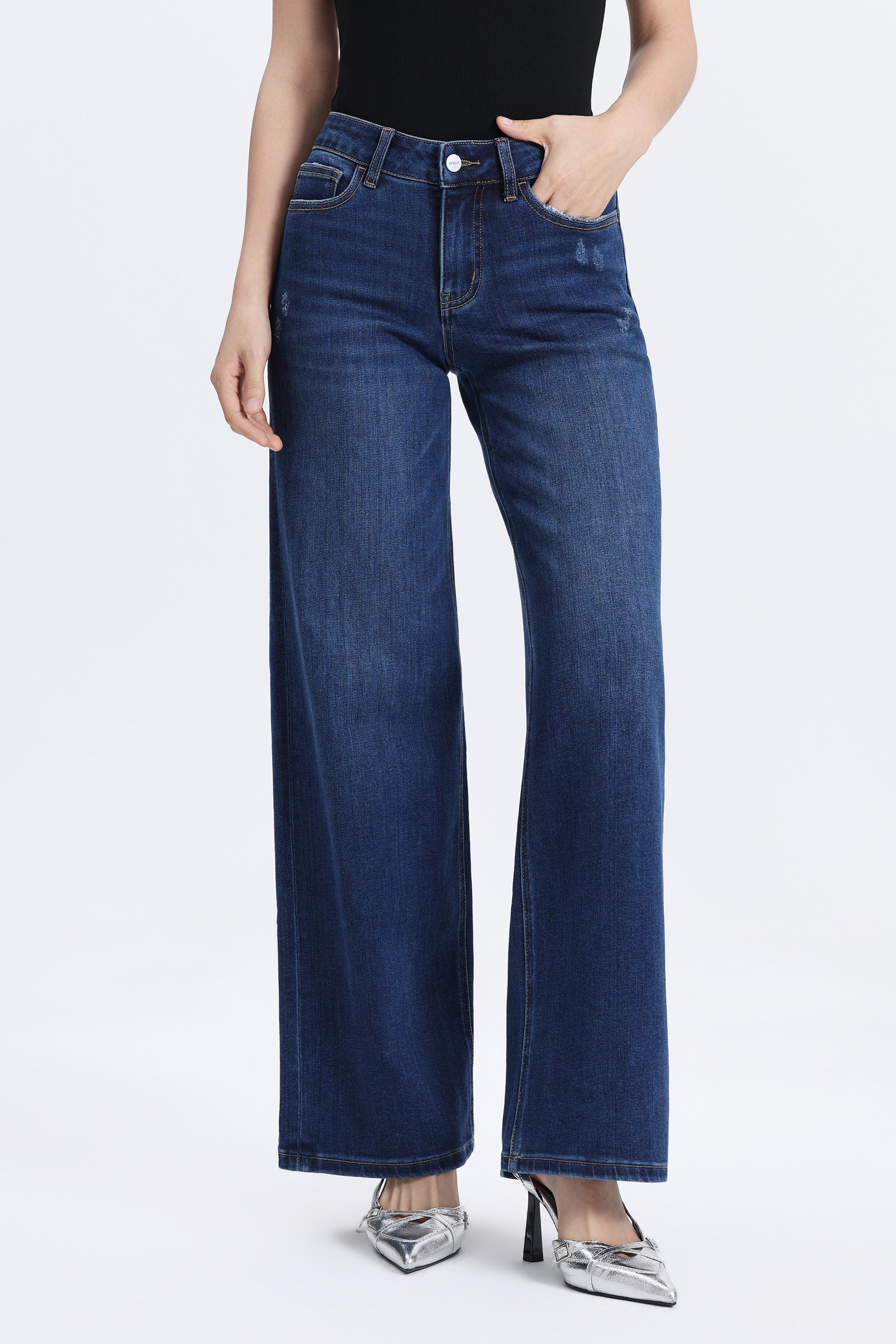 ONESO Effortless Coastal Mid Rise Wide Leg Jeans – Petite &amp; Tall