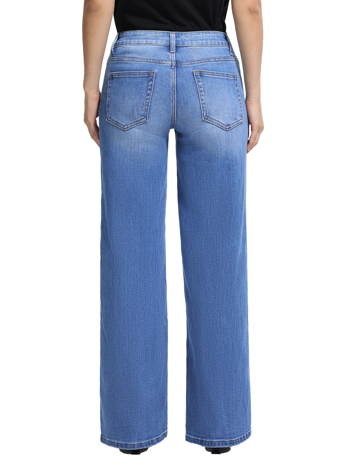 ONESO Effortless Mid Rise Wide Leg BBL Jeans