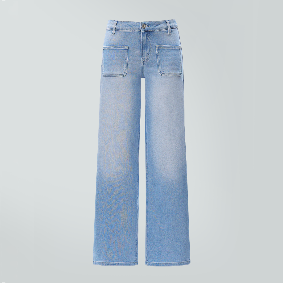 ONESO  Wide Leg BBL Jeans for Women Trendy Loose Stretchy Mid Low Rise Butts Lifting Baggy Jeans