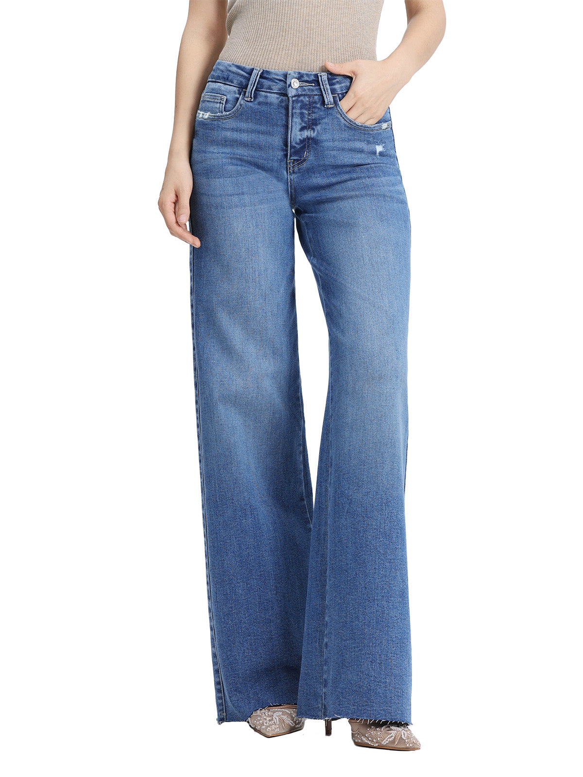 ONESO Modern Mid Rise Wide Leg Jeans