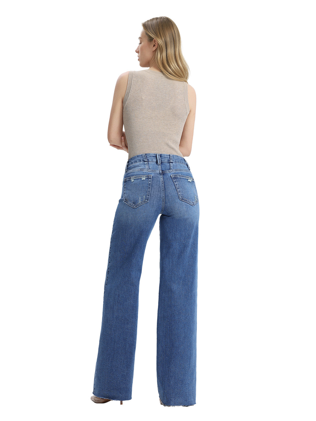 ONESO Modern Mid Rise Wide Leg Jeans
