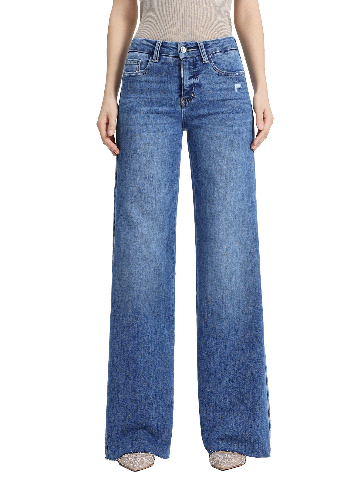 ONESO Modern Mid Rise Wide Leg Jeans