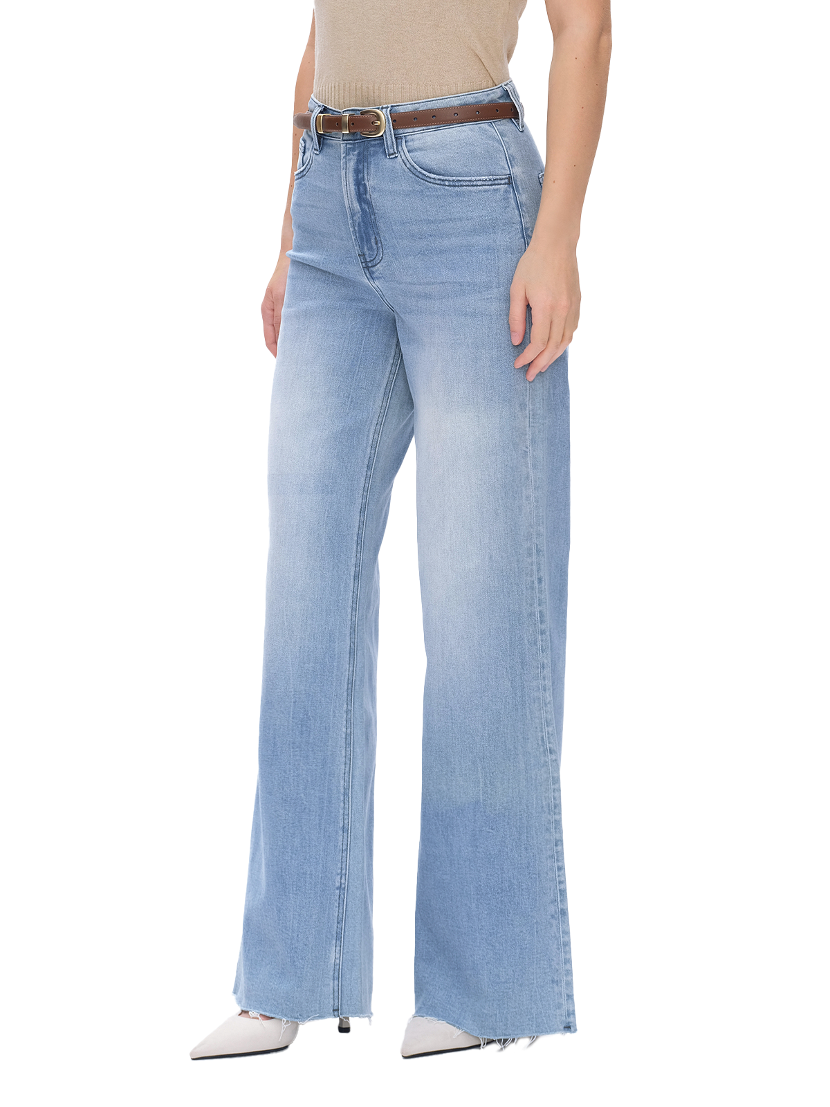 ONESO High Waist Light Blue Wide Leg Jeans