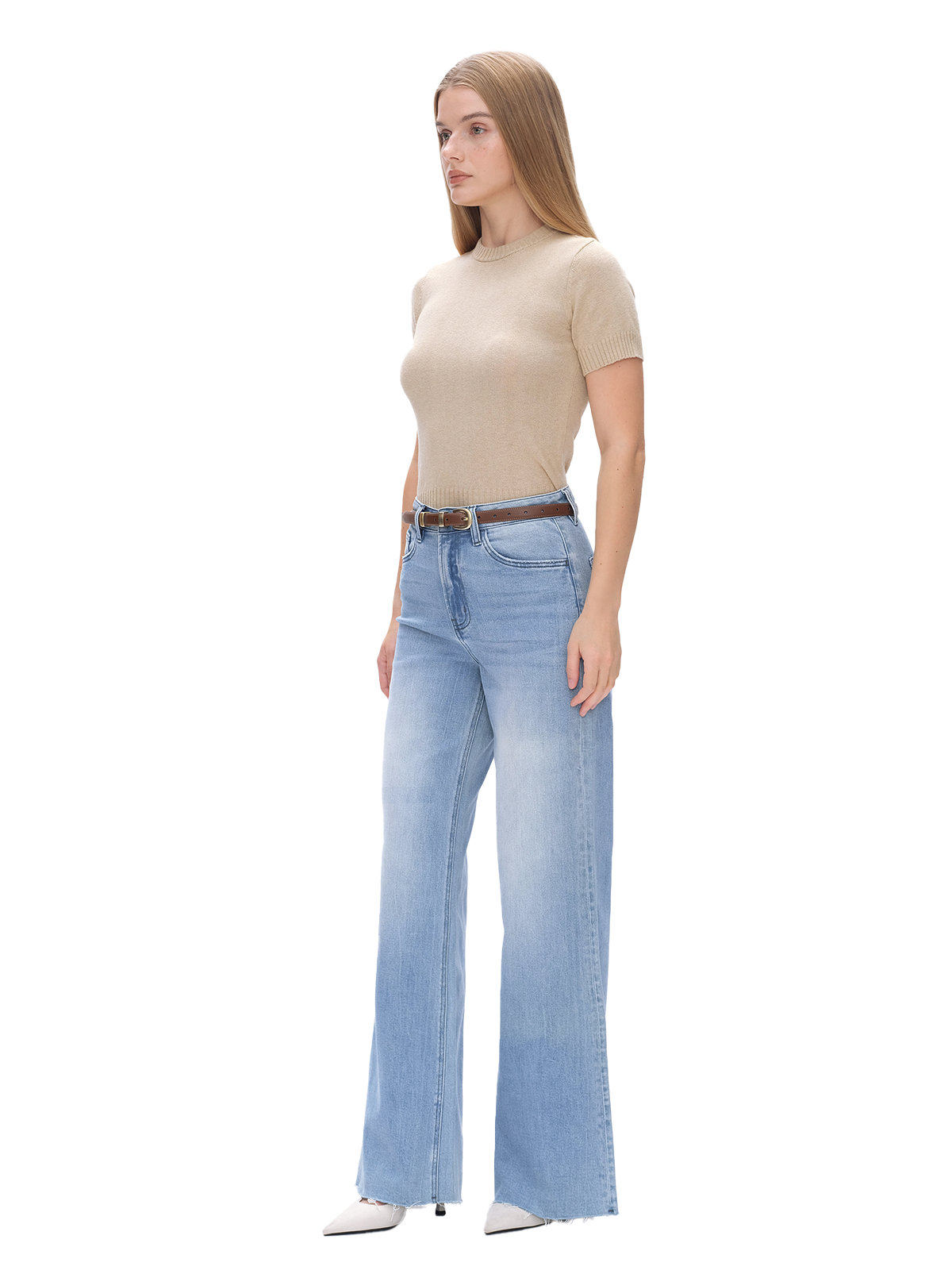 ONESO High Waist Light Blue Wide Leg Jeans