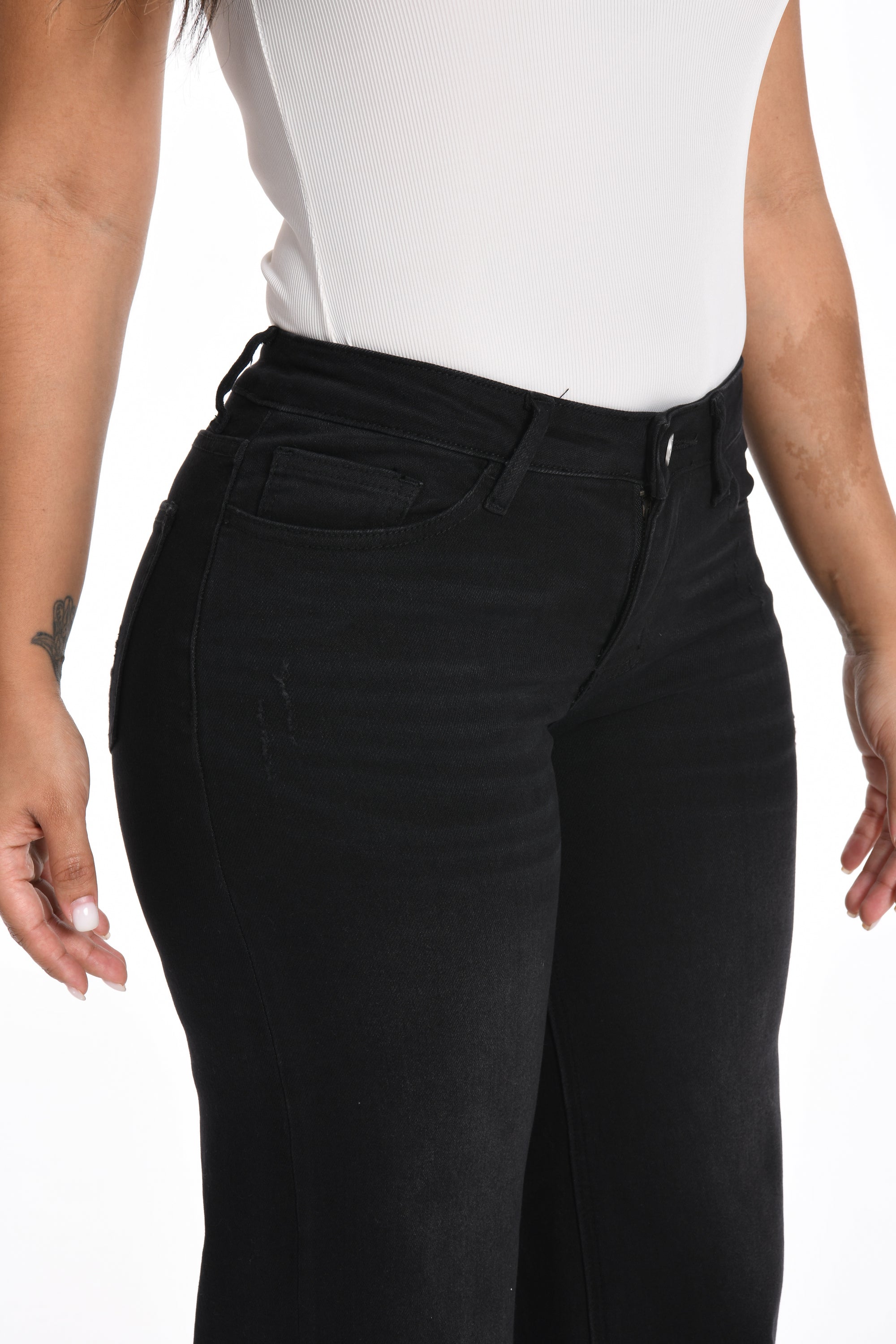 ONESO Women's Mid-Low Rise Baggy Wide Leg Stretch Jeans