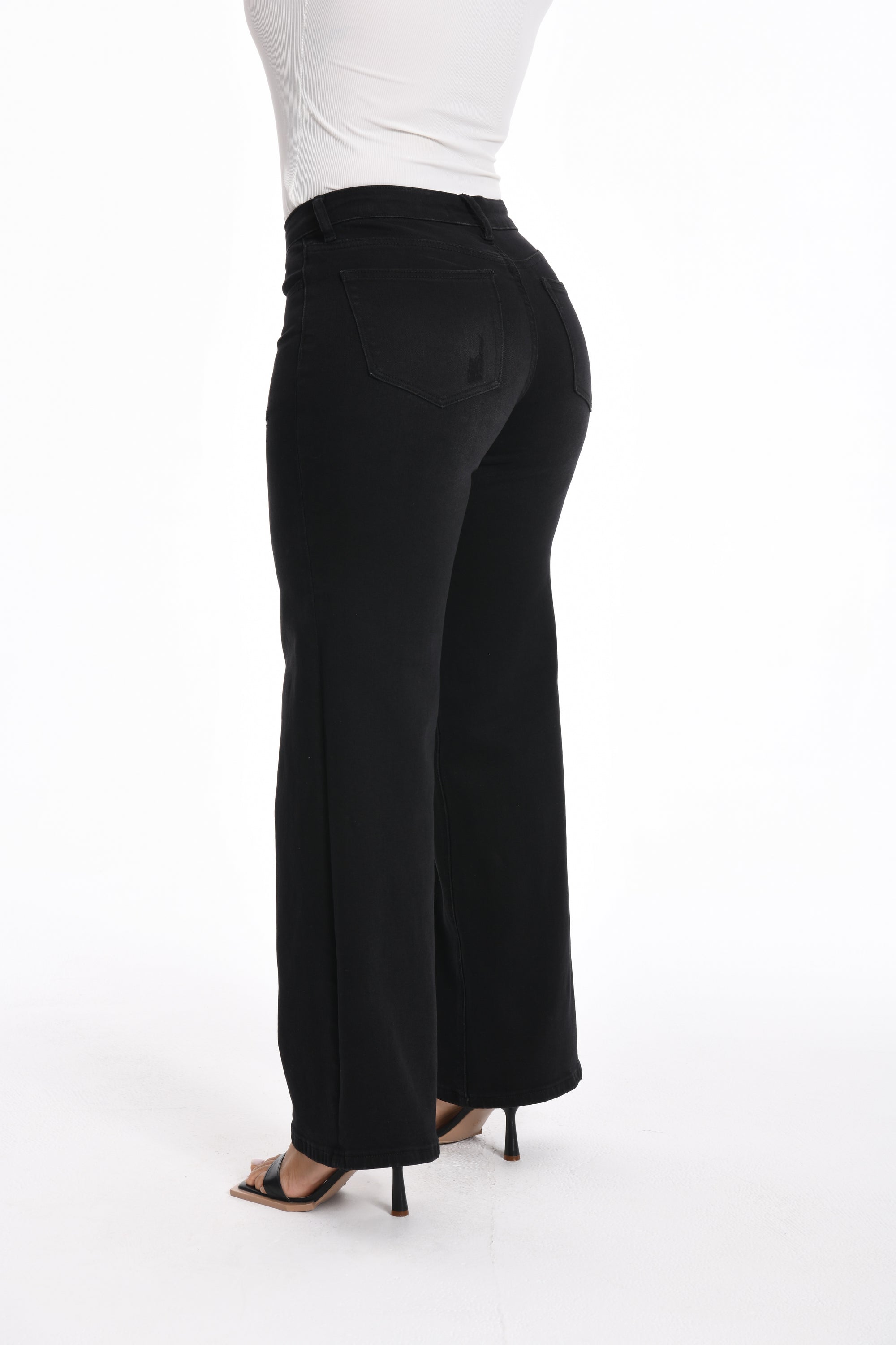 ONESO Women's Mid-Low Rise Baggy Wide Leg Stretch Jeans