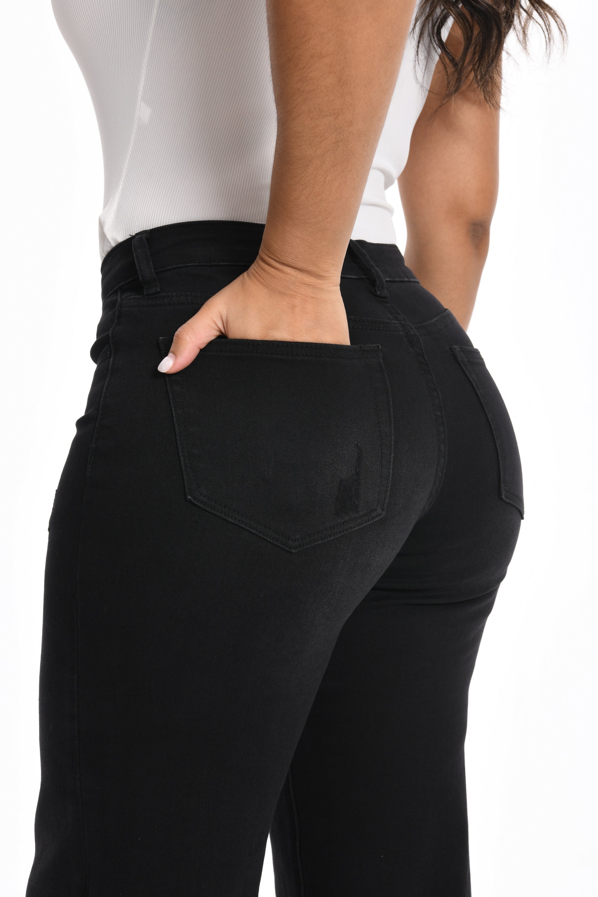 ONESO Women's Mid-Low Rise Baggy Wide Leg Stretch Jeans